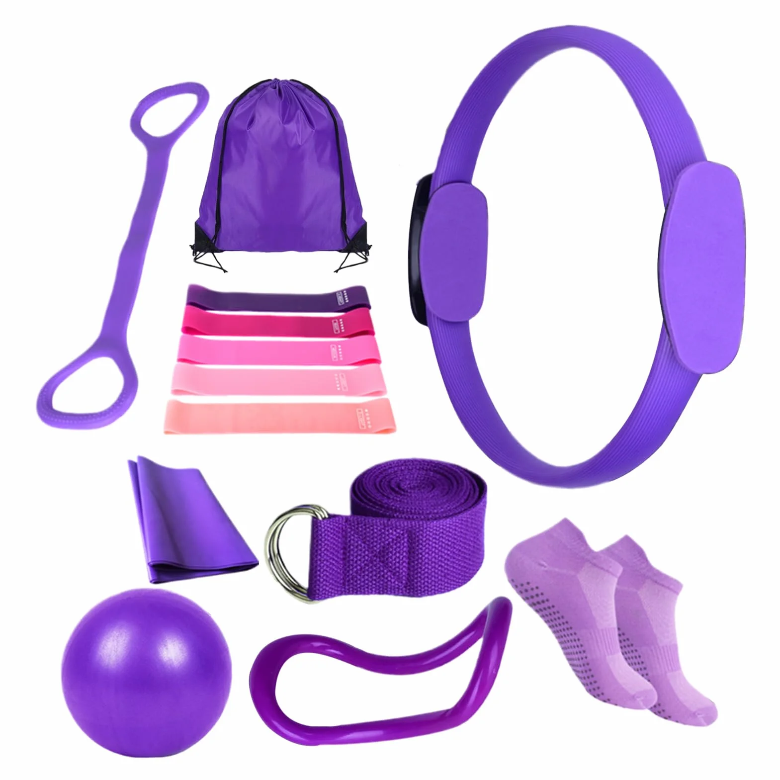 Générique Kit Pilates Maison, Ensemble De Yoga Et Pilate Femme, Pilates Essential Kit, Accessoires Entraînement À Domicile Gym Set pour Femme Enceinte, Récupération, Studio Et Entraînement À Domicile