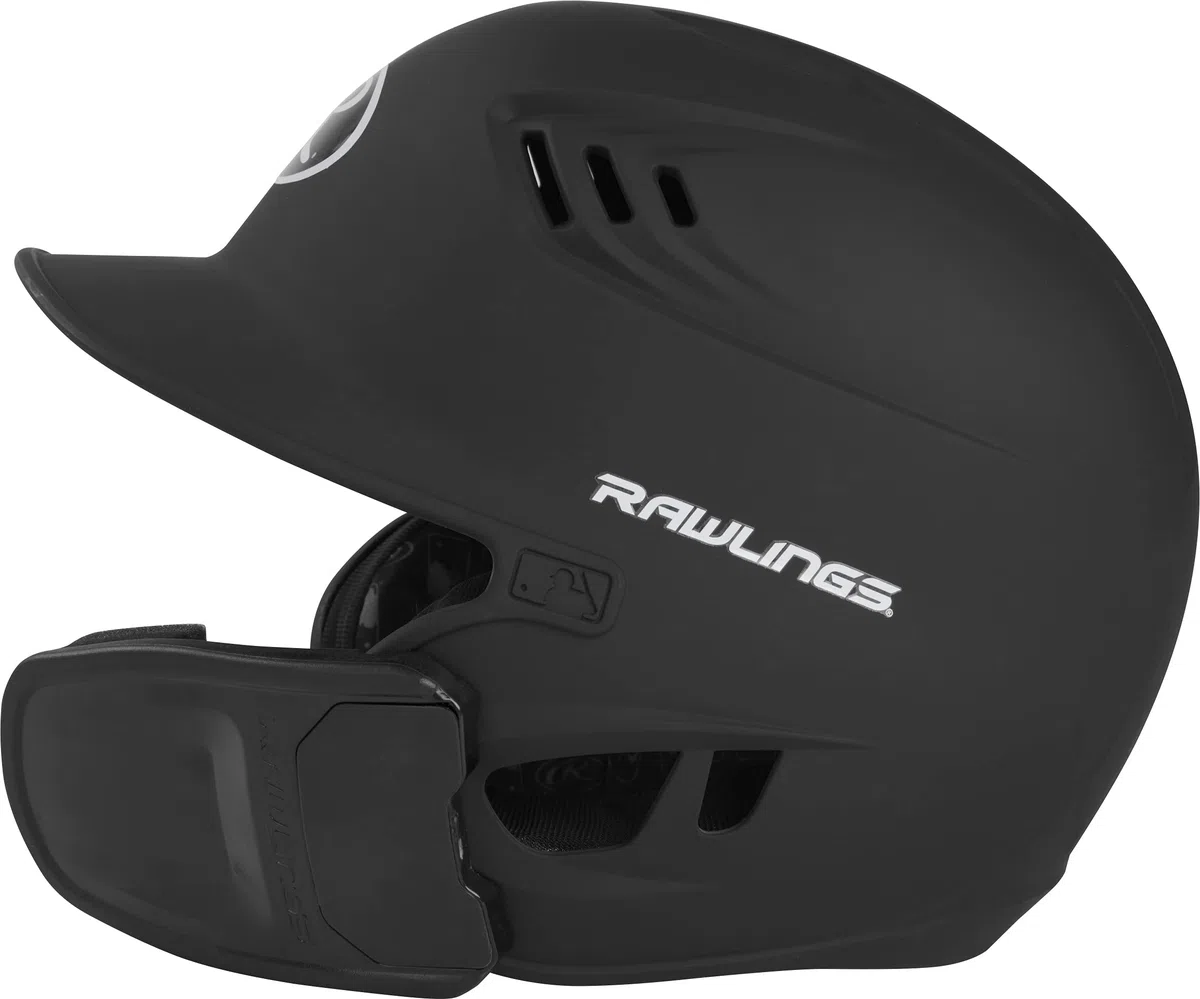 Rawlings 2022 R16 Reverse 1-Tone Baseball Batting Helmet, Senior, Matte Black