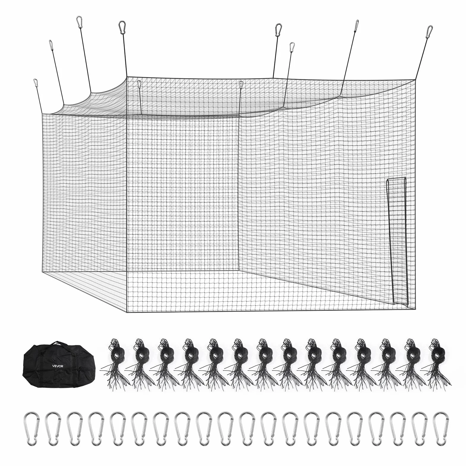 VEVOR Filet de frappe baseball 9,9/15/28 m portable avec porte et sac de transport
