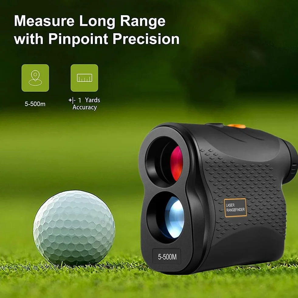 Télémètre de pour golf 500 m, télémètre numérique monoculaire de pour golf, mesure de distance, télémètre de chasse, pour chasse à l'arc avec mode plage et vitesse
