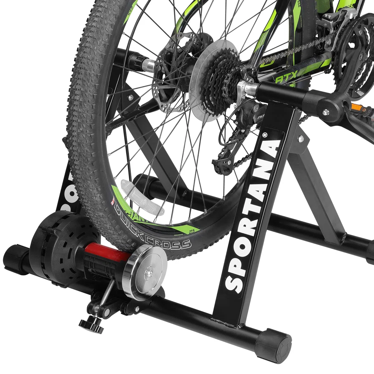 Home Trainer vélo Max. 150kg entraîneur vélo Noir Pliable Acier 26'/28' Support 6 Niveaux de résistance Frein