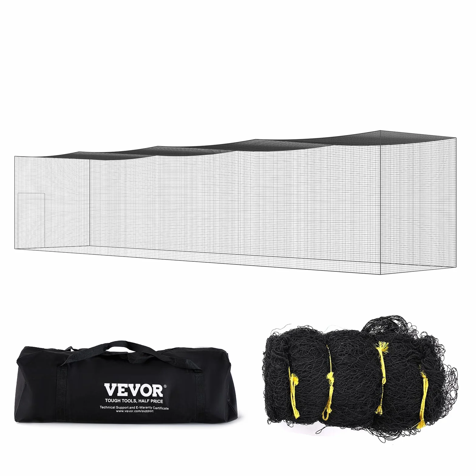VEVOR Cage Frappeur de Baseball 17,4 m, Filet d'Entraînement Professionnel pour Frappeur de Softball, Cage de Lancer Portable avec Porte et Sac de Transport, Filet en PE Fermé Robuste Extérieur