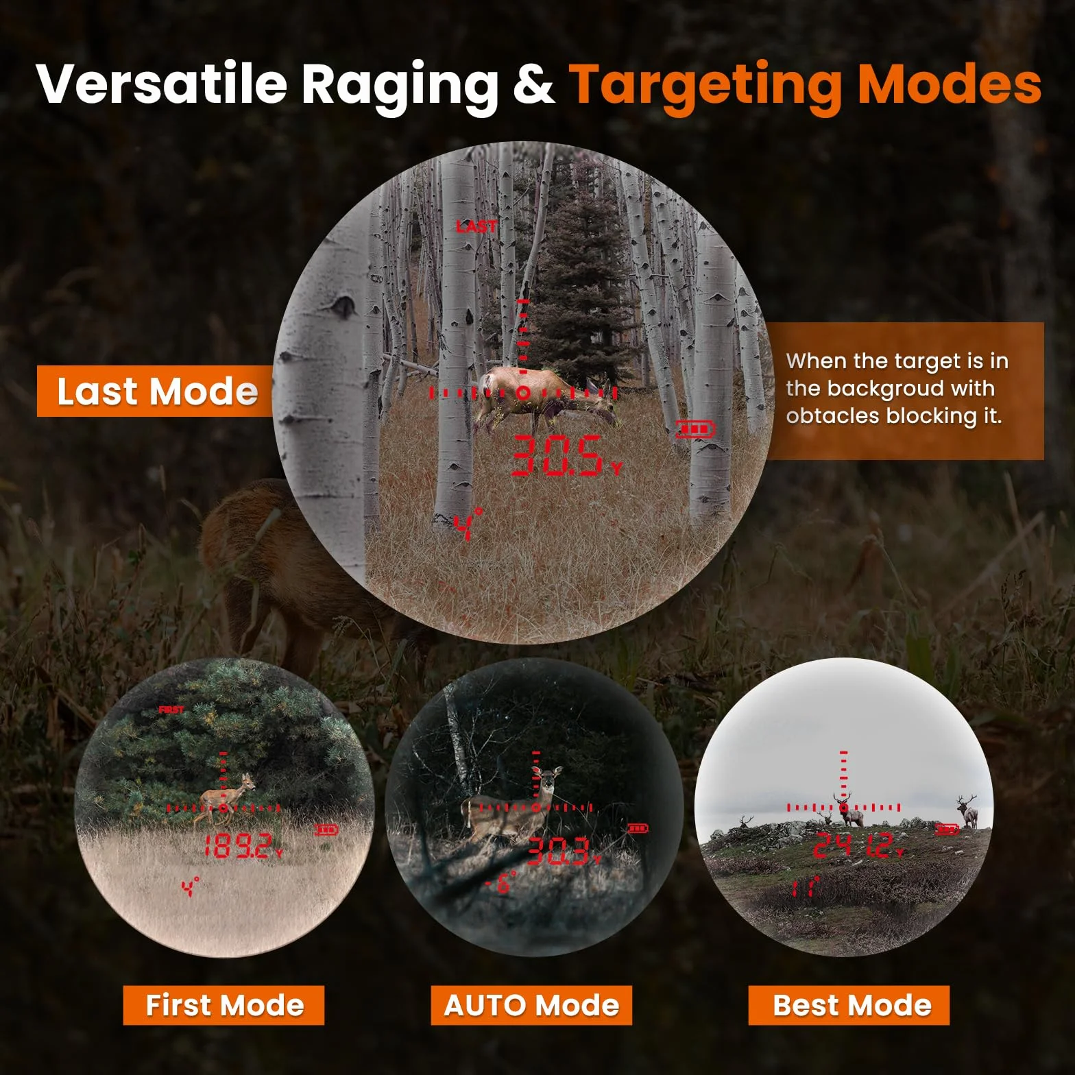 MiLESEEY Télémètre de Chasse/Golf, 1830m/2000Yards, Alimentation Double, Télémètre Distance/Angle/Trajectoire