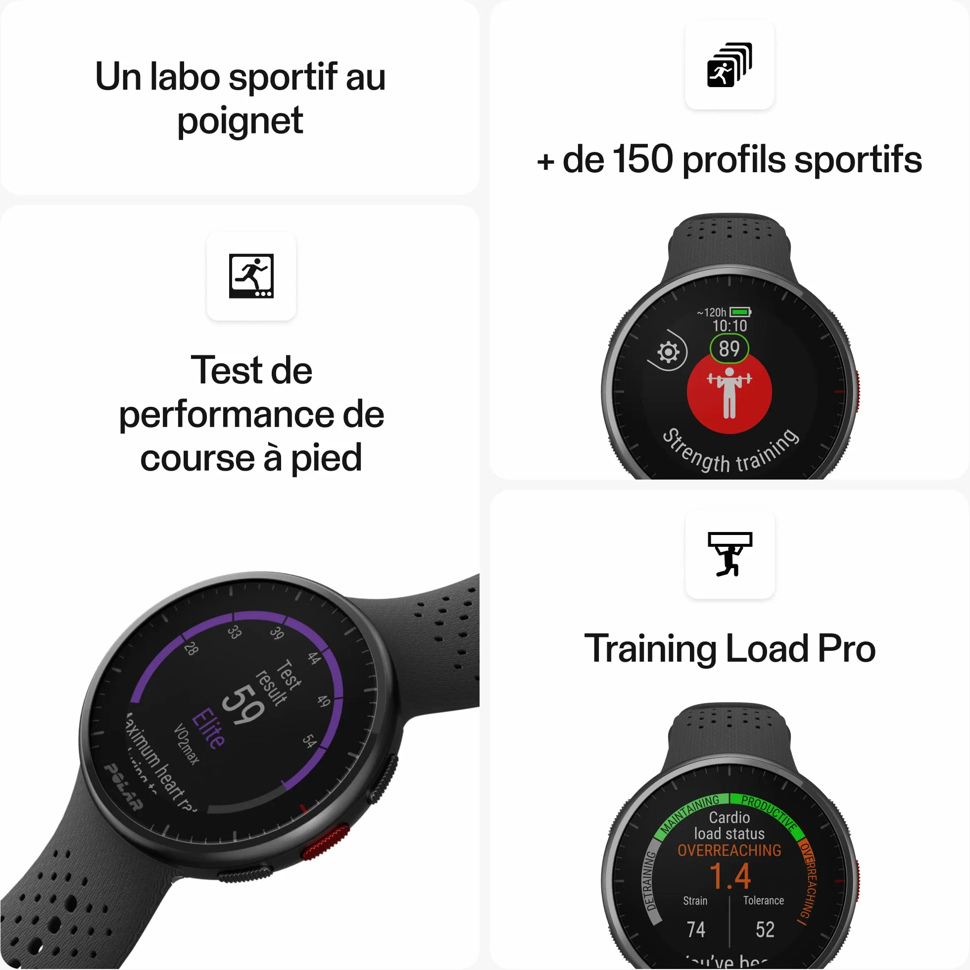 Polar Pacer Pro Montre Sport GPS Cardiofréquencemètre Poignet Hommes Femmes Entraînement Running Suivi Sommeil
