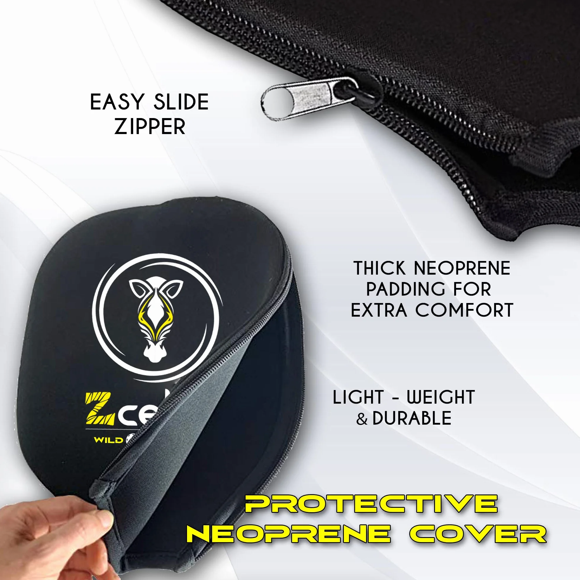 Raquette de Pickleball Composite - Raquette légère en fibre de verre noyau en panneau d'abeille polypropylène texturé - Paddle Premium ZGECKO
