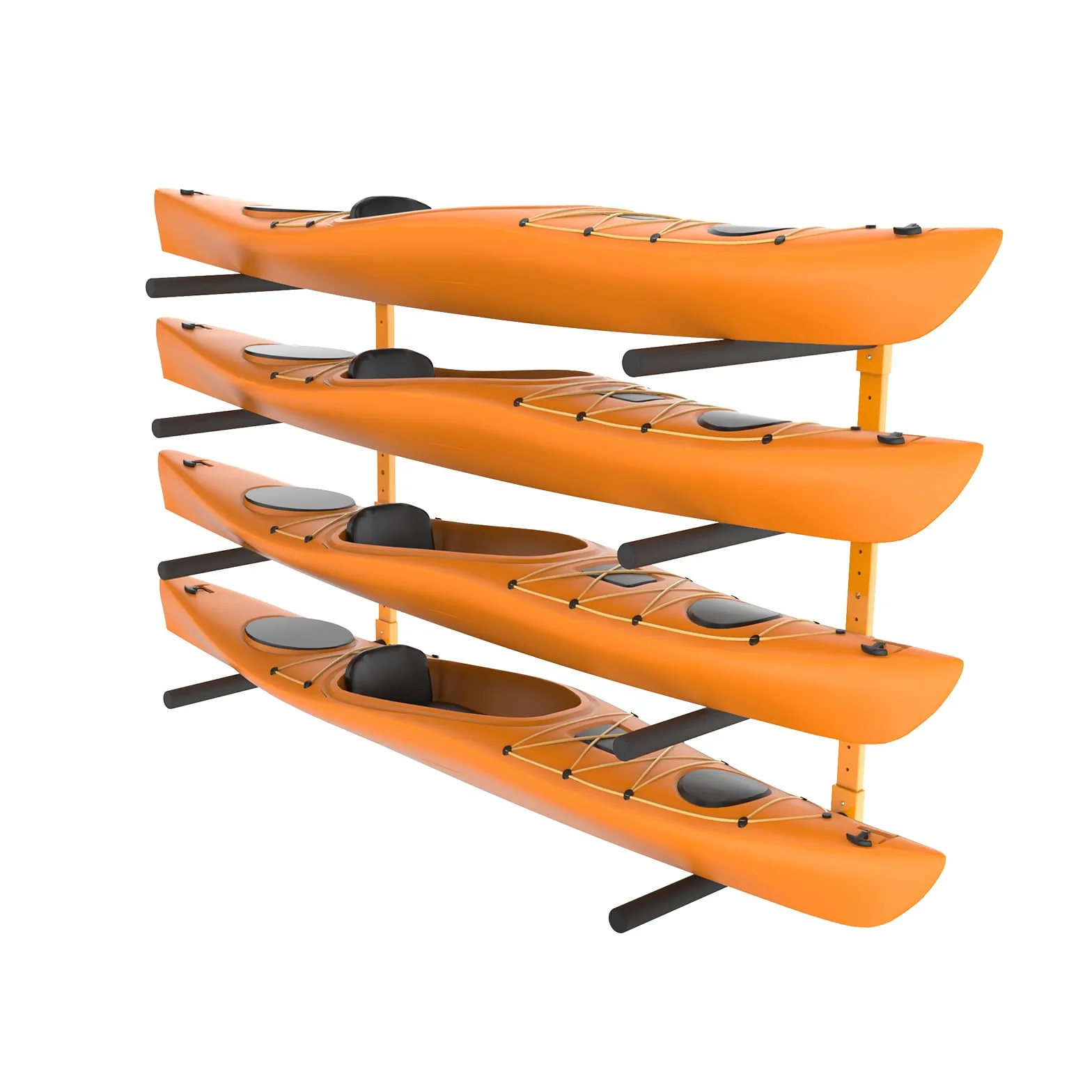 VEVOR Support Mural pour 4 Kayaks, Porte-Kayak, Canoë, Paddle SUP, Crochet de Rangement pour Kayak avec Bras Rembourrés Réglables, Charge de 181,4 kg, Cintre pour Kayak pour Garage Intérieur Extérieur