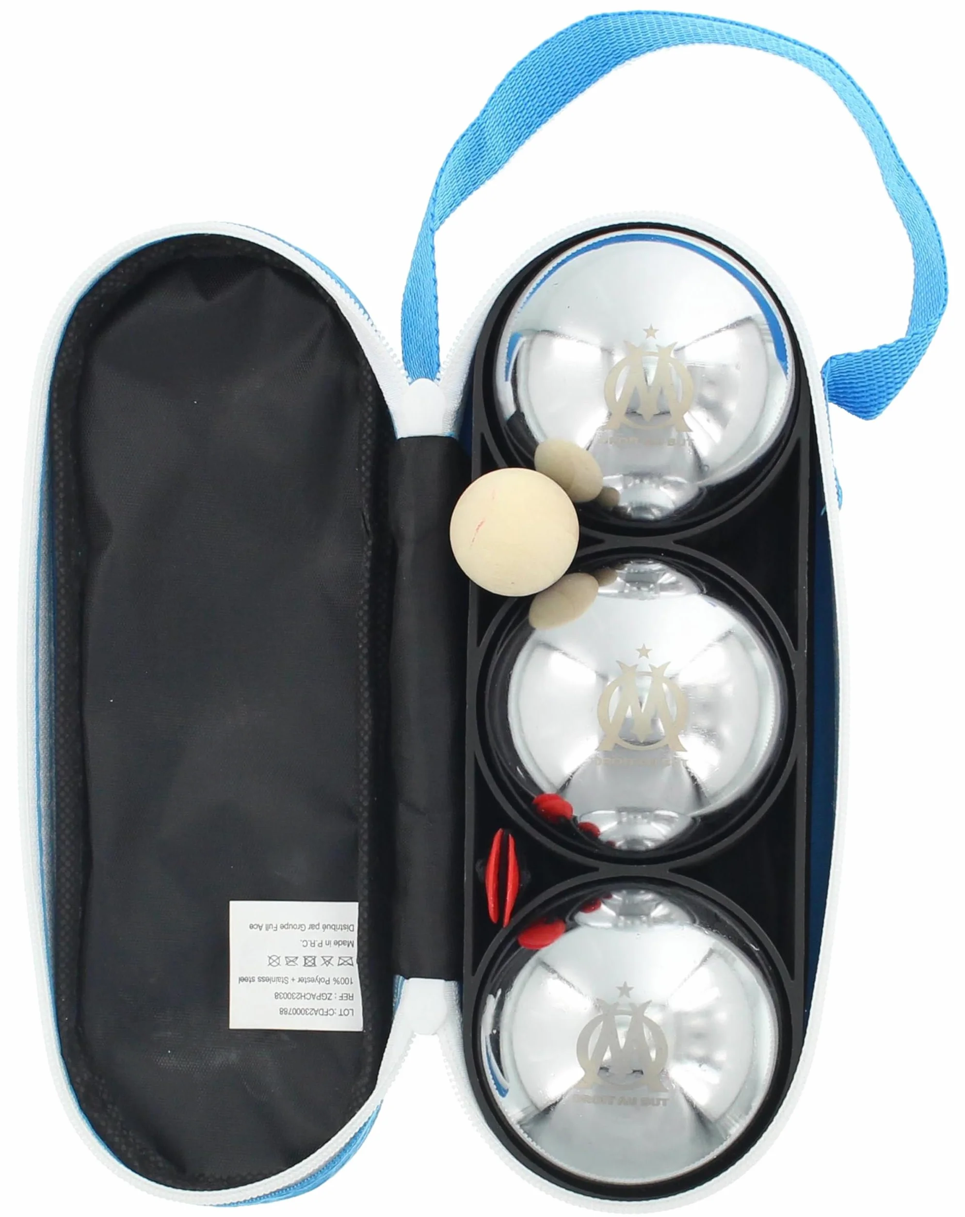 Triplette de pétanque chromée Om - Collection Officielle Olympique de Marseille