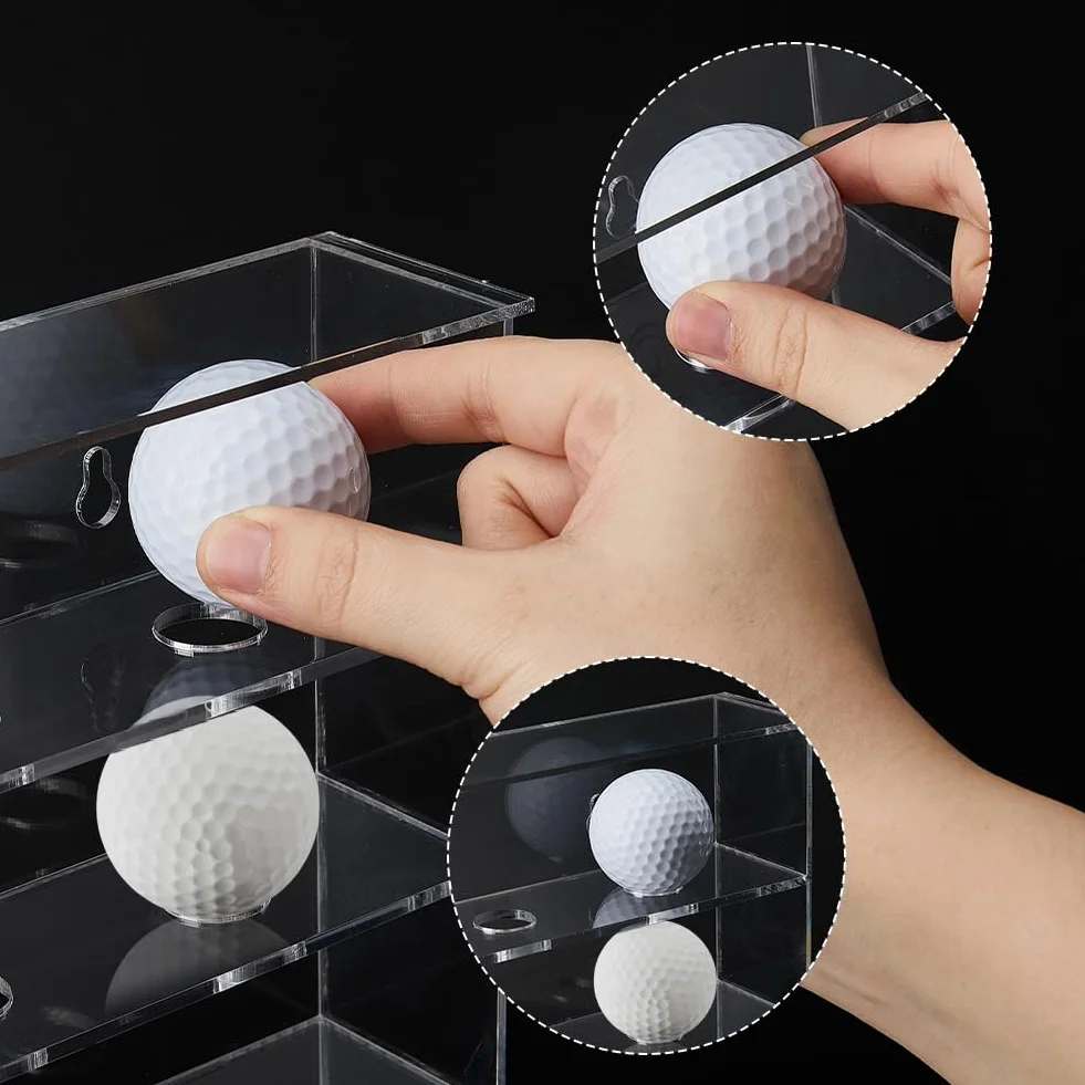 SUPERFINDINGS 1 Set Porte-balles de Golf montable Collection de balles de Golf Vitrine Acrylique Présentoir Transparent Présentoir Suspendu pour vitrine de Magasin