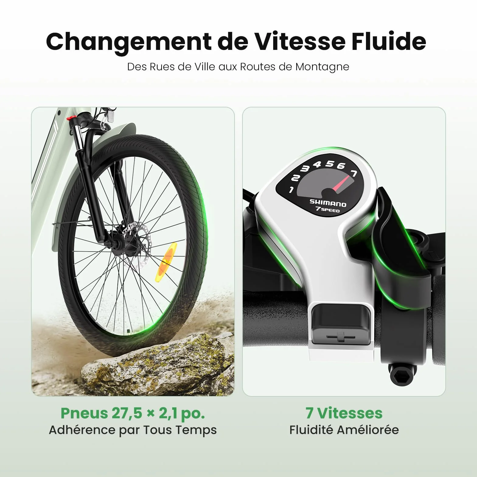 Vélo Électrique 27,5", Moteur 250W, Batterie 561.6WH Amovible, Autonomie Jusqu’à 100 km, 7 Vitesses, Écran LCD, 25 km/h, Charge Max 120 kg, Modèle Mixte E-Bike
