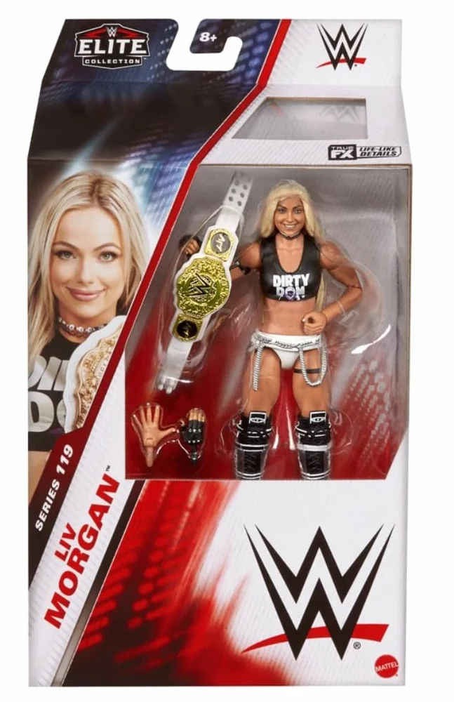WWE Liv Morgan Figurine de lutte Mattel Elite Collection Série 119 avec ceinture de championnat pour femme