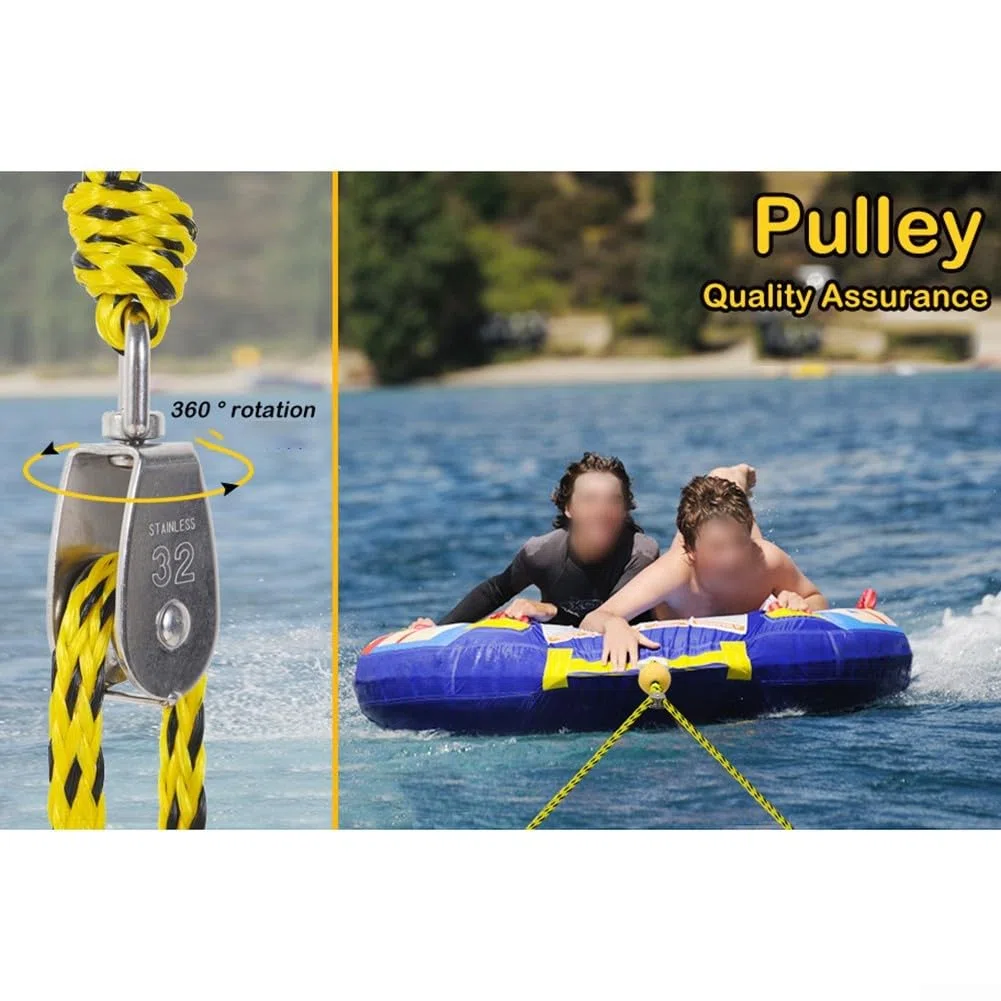 Corde de remorquage professionnelle de 5,2 m, capacité de 2177,2 kg, conçue pour le ski nautique et pour la sécurité des tubes