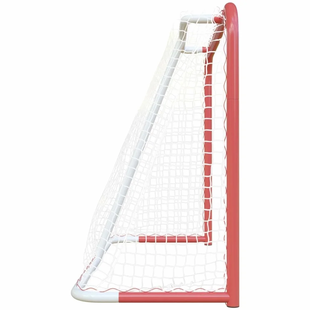 Générique But de Hockey avec Filet Rouge et Blanc 153x60x118 cm,Buts de Hockey sur Gazon,8.88KG-93741