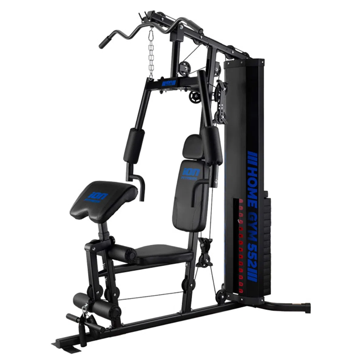 ION Fitness - Multiestación Home Gym - Tour de Plaques de 70 kg - Poulie Haute et Basse - Multiestación de Musculation avec Structure Renforcée en Acier - Poids Utilisateur Max. 135 kg