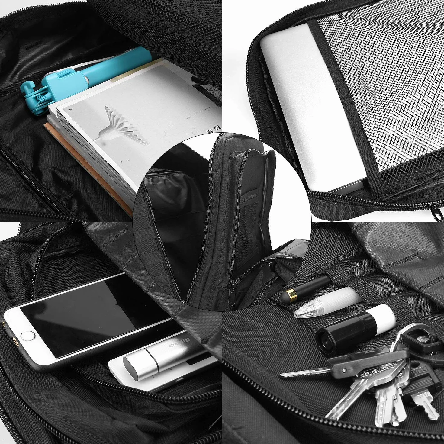 ProCase Sac à Dos Militaire de Grand Volume, Sac Tactique Voyage Multifonction, Sac Crossfit Randonnée pour Trekking/Randonnée/Camping/Voyage/École/Pêche/Alpinisme