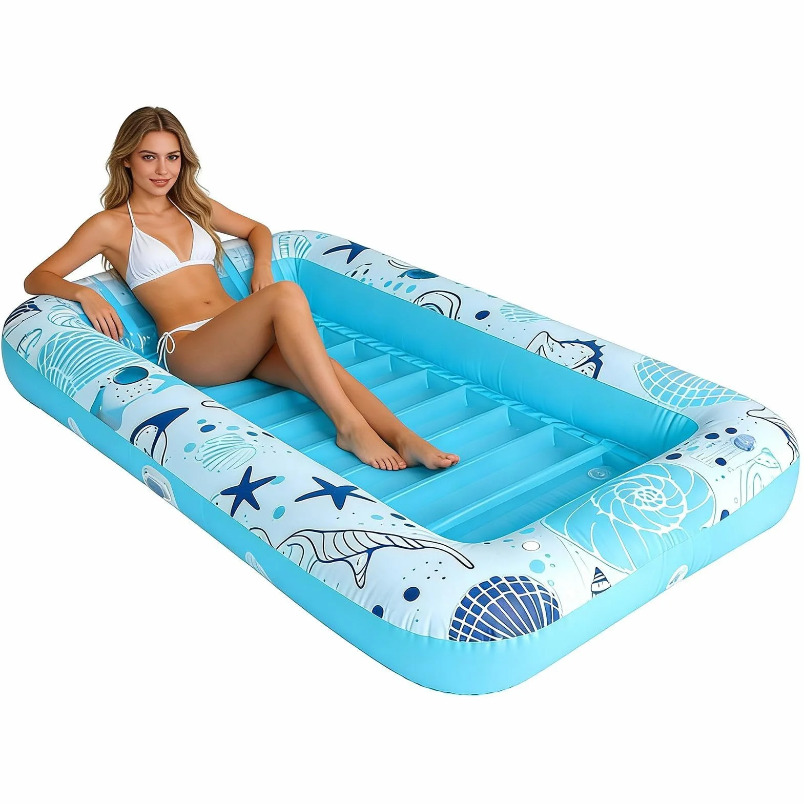 Flottant Gonflable pour Piscine,Bouée de Loisir Aquatique avec Porte-gobelet - Bateau Bassin Solaire Gonflable - pour Adultes, Couples, Familles, Plage, Lac, Résort de Vacances