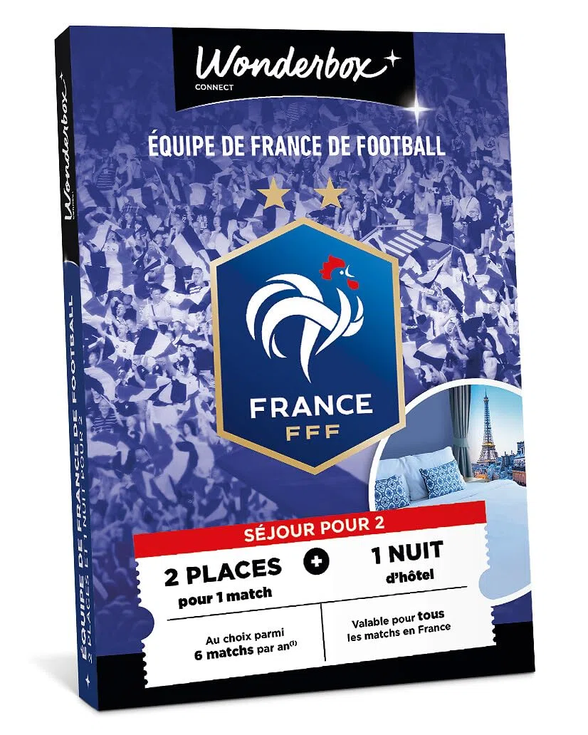 Wonderbox Connect - Coffret Cadeau - Équipe de France de Football - Séjour - 2 Places pour 1 Match + 1 Nuit pour 2 dans Un hôtel à proximité - Validité 27 Mois