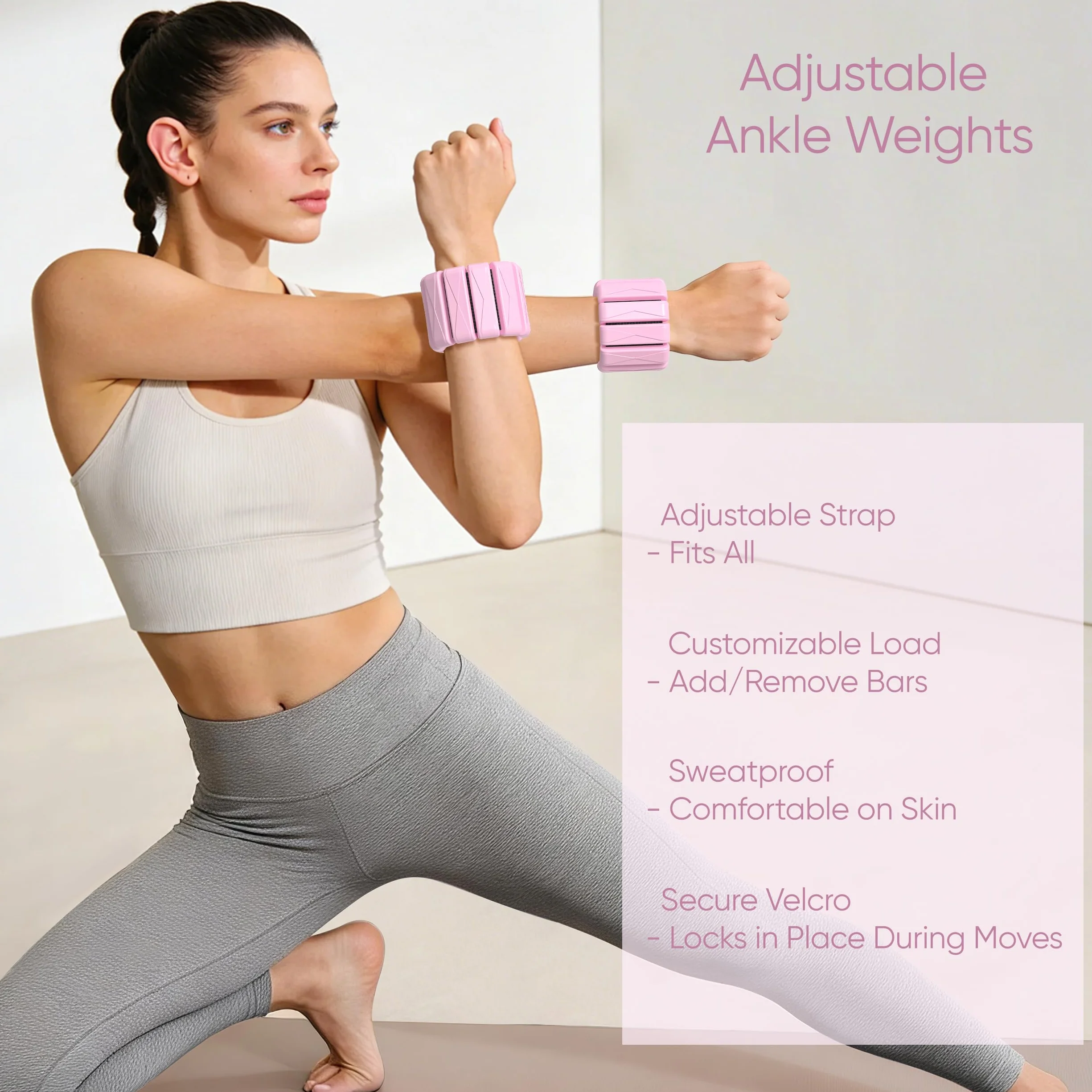 NANATI Kit de pilates 18 pièces, kit essentiel de pilates pour femmes à domicile, équipement de pilates avec anneau et balle de pilates de 36,8 cm, 7 bandes de résistance, poids de cheville, curseurs