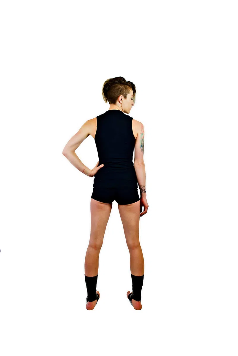Small Black Mighty Grip Pole Dancing Ankle Protectors with Tack Strips for Gripping the Pole (1 pair)
