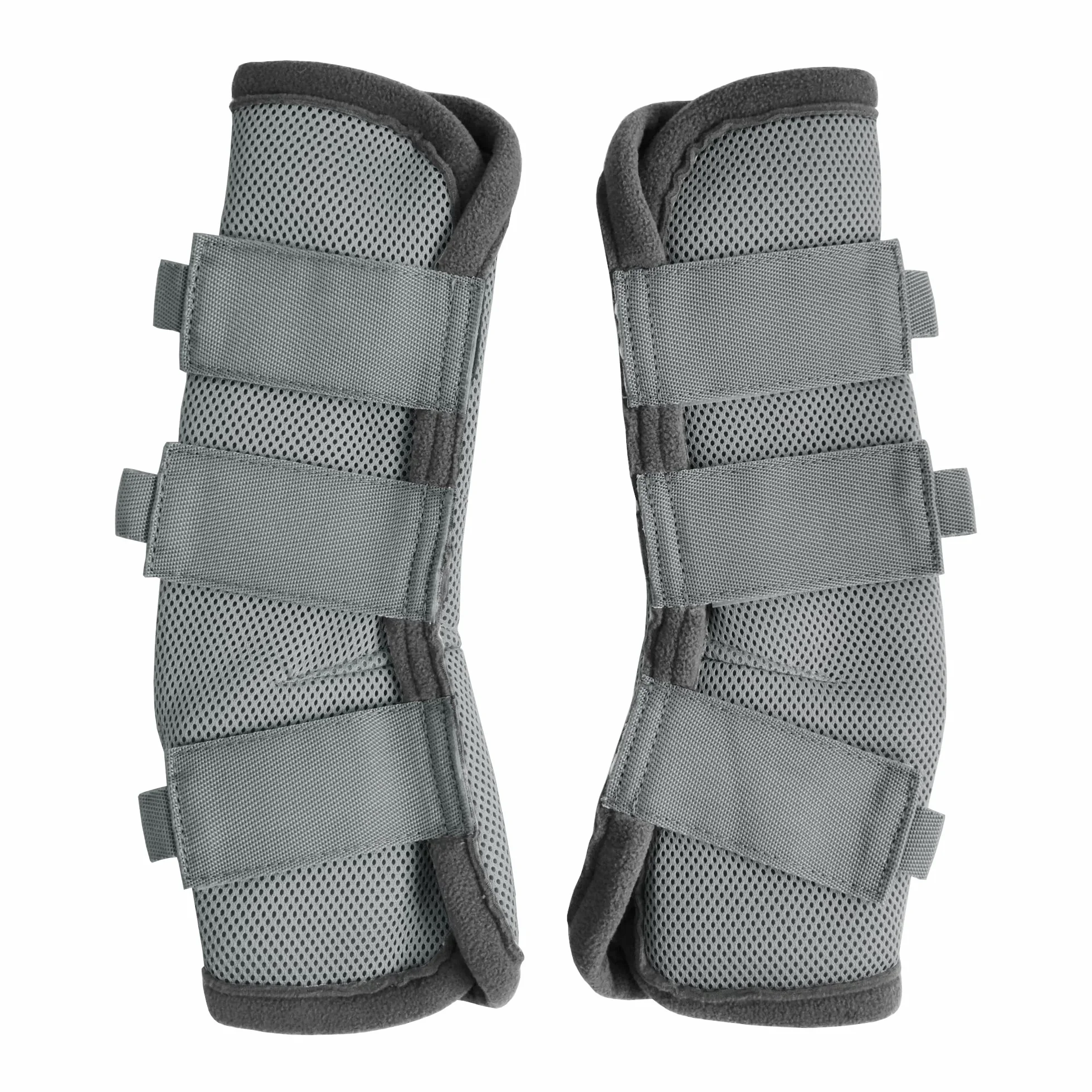 LEAFOREST Lot de 4 bottes de protection antidérapantes pour poneys - Maille respirante - Gris