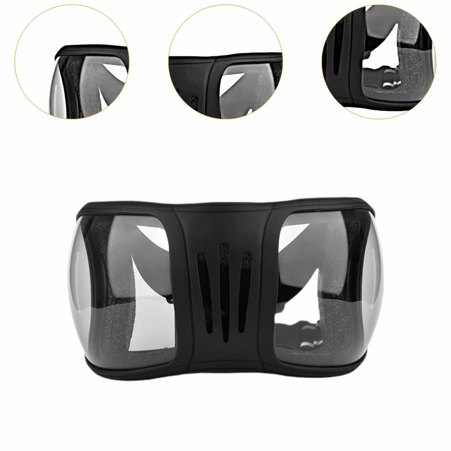 Lunettes de Chevaux Anti-poussière UV400 15x27 cm Clair et Noir