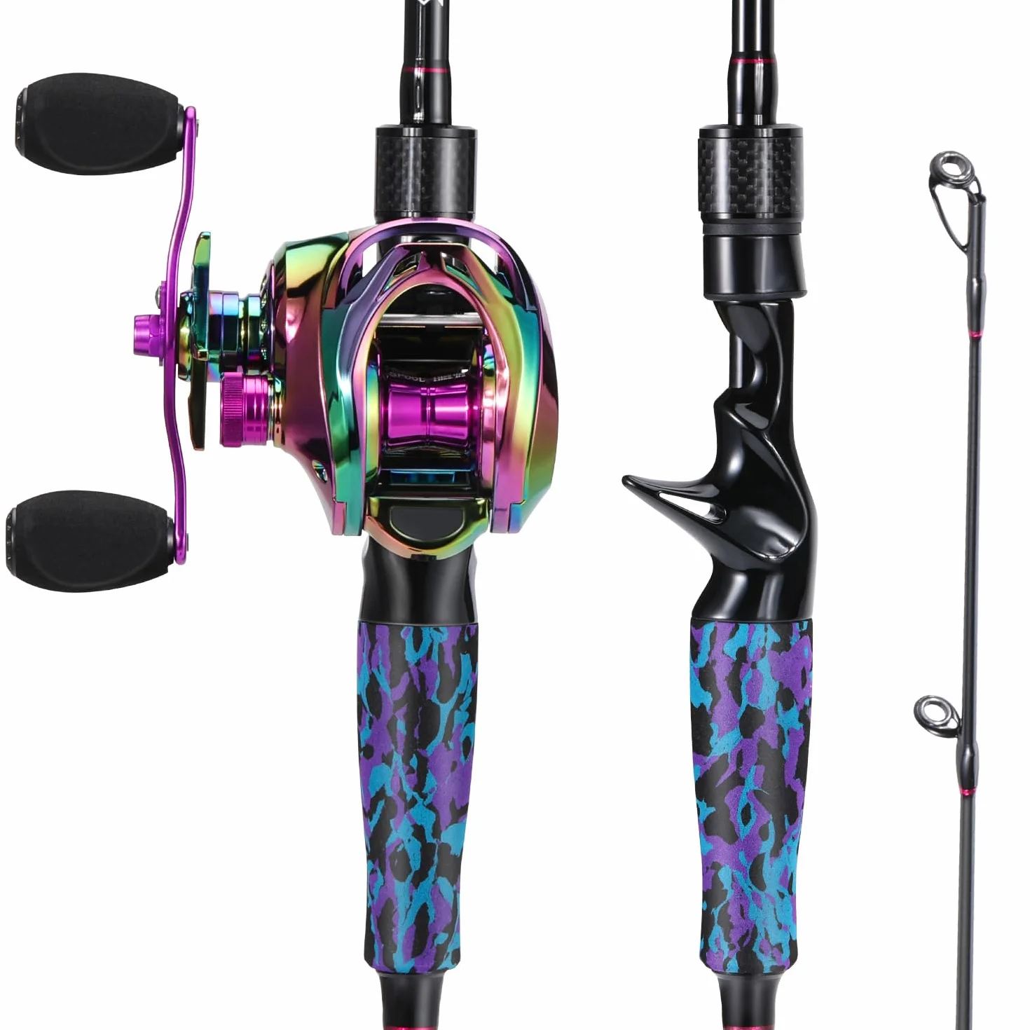 Sougayilang MX-2 Combo canne à pêche à lancer et moulinet à lancer d'appâts, 1,8 m/2,1 m, pour brochet, perche, sandre