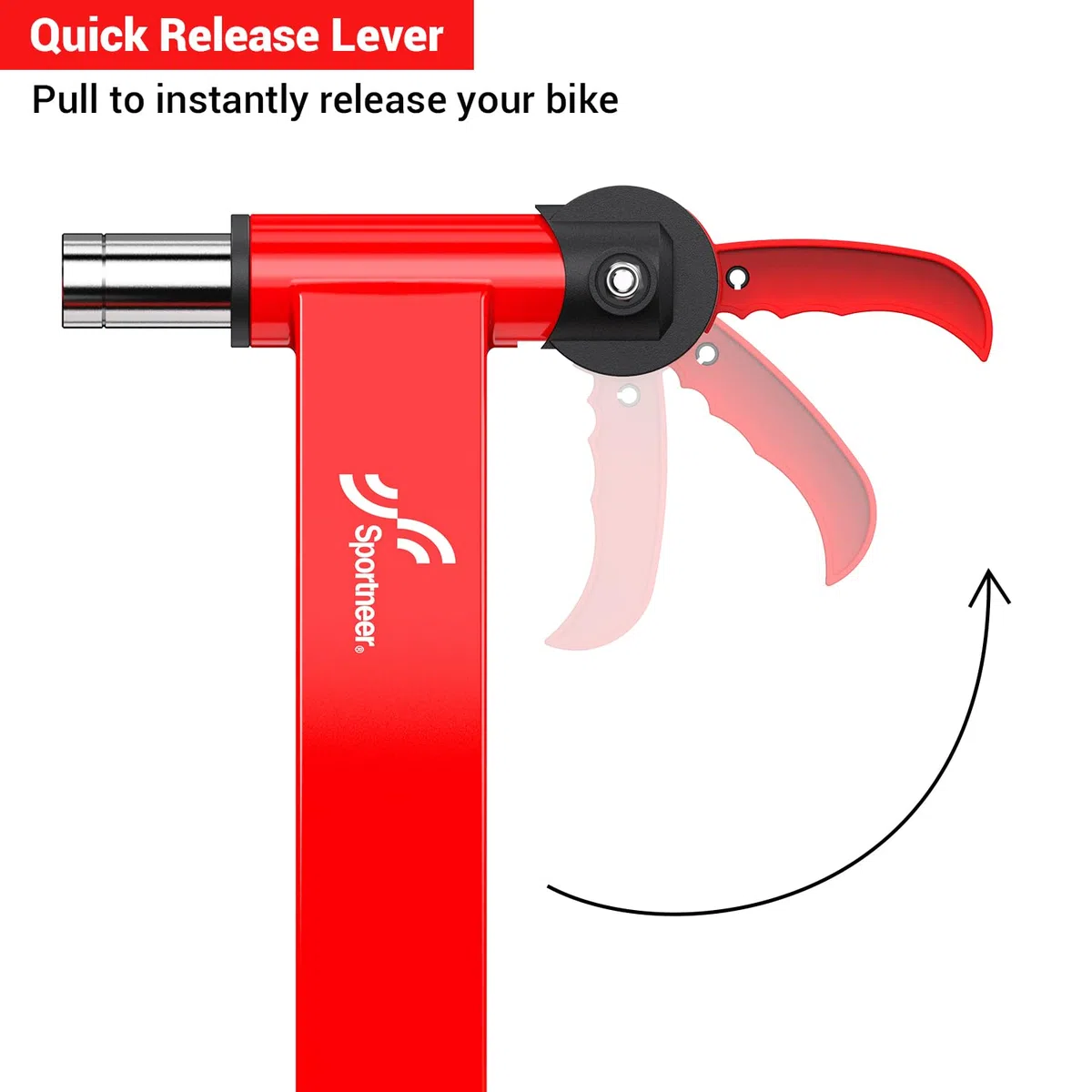 Sportneer Entraîneur de vélo, Magnétique 6 Réglages de Résistance, Roue de réduction du Bruit, Rouge