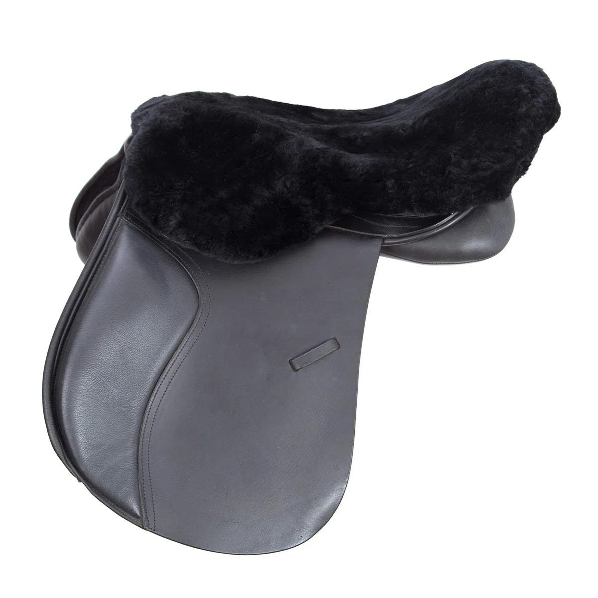 Housse de selle en laine d'agneau, en laine d'agneau mérinos pour un confort d'assise optimal, avec une bande Velcro réglable. Compatible avec toutes les selles anglaises. Couleur : naturel,
