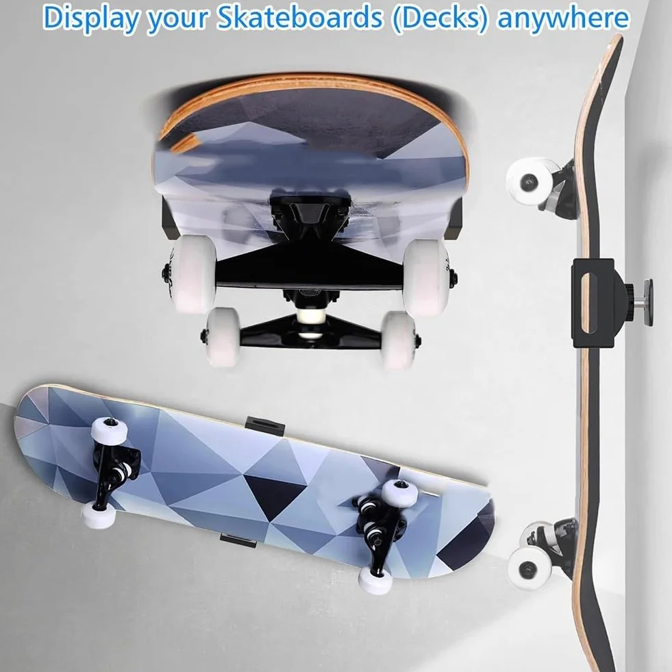 Installation sans effort - Support mural pour planche de skate - Pivotez et mettez en valeur votre planche avec style (1 pièce)