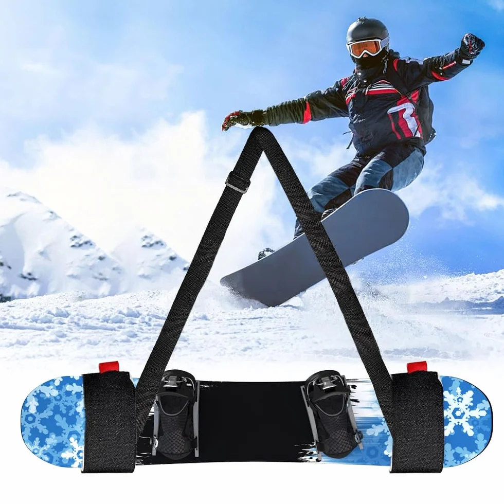 2 Pièces Sangles de Ski, Bandoulière de Ski Sangle de Ski Réglables Robustes Ski Strap Rangement à Skis Portables Sangles de Snowboard pour Transporter Facilement des Skis et des Pôles