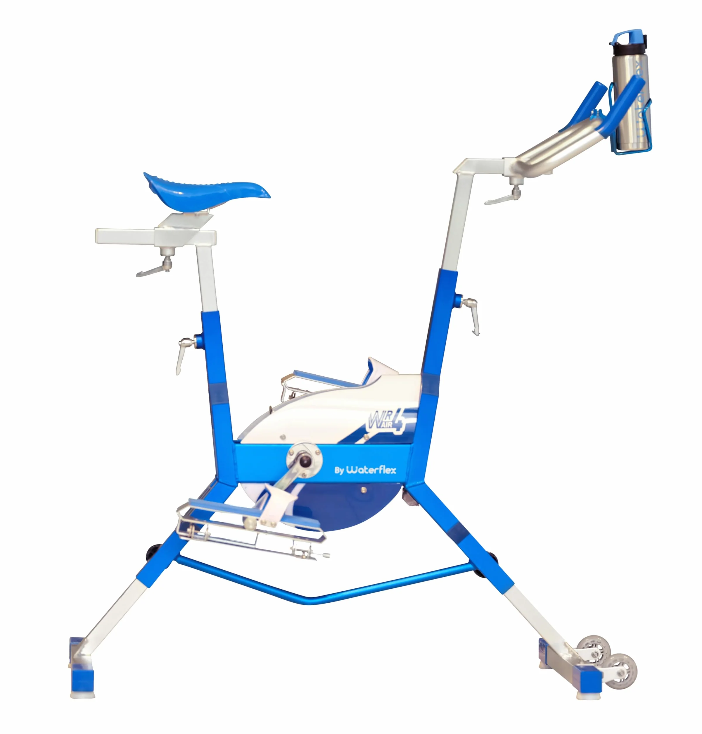 Aquabike Aluminium WR4 WX-WR4A - Vélo de Piscine Tonifiant - Résistance Hydraulique - Réglages Faciles - Utilisation Pieds Nus - Prof. 1,1-1,6m - WX Water Flex Water Fitness Expert
