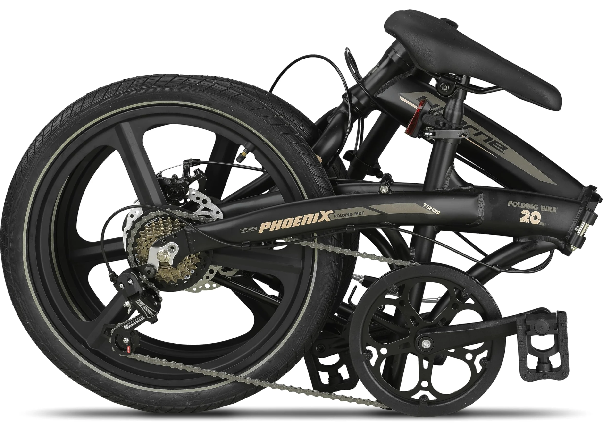 Licorne Bike Phoenix 2D Cross Vélo pliant en aluminium 20" avec frein à disque et frein à disque Pour homme et femme Dérailleur 7 vitesses Cadre en aluminium