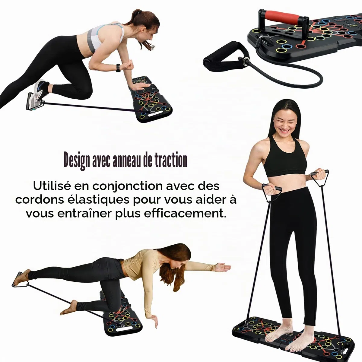 41 en 1 Push Up Musculation Push Up Board avec Poignée Compteur Intelligent＆Bande de Résistance Pliable Planche et Appareil de Fitness Système équipement d’Entrainement pour Les Muscle