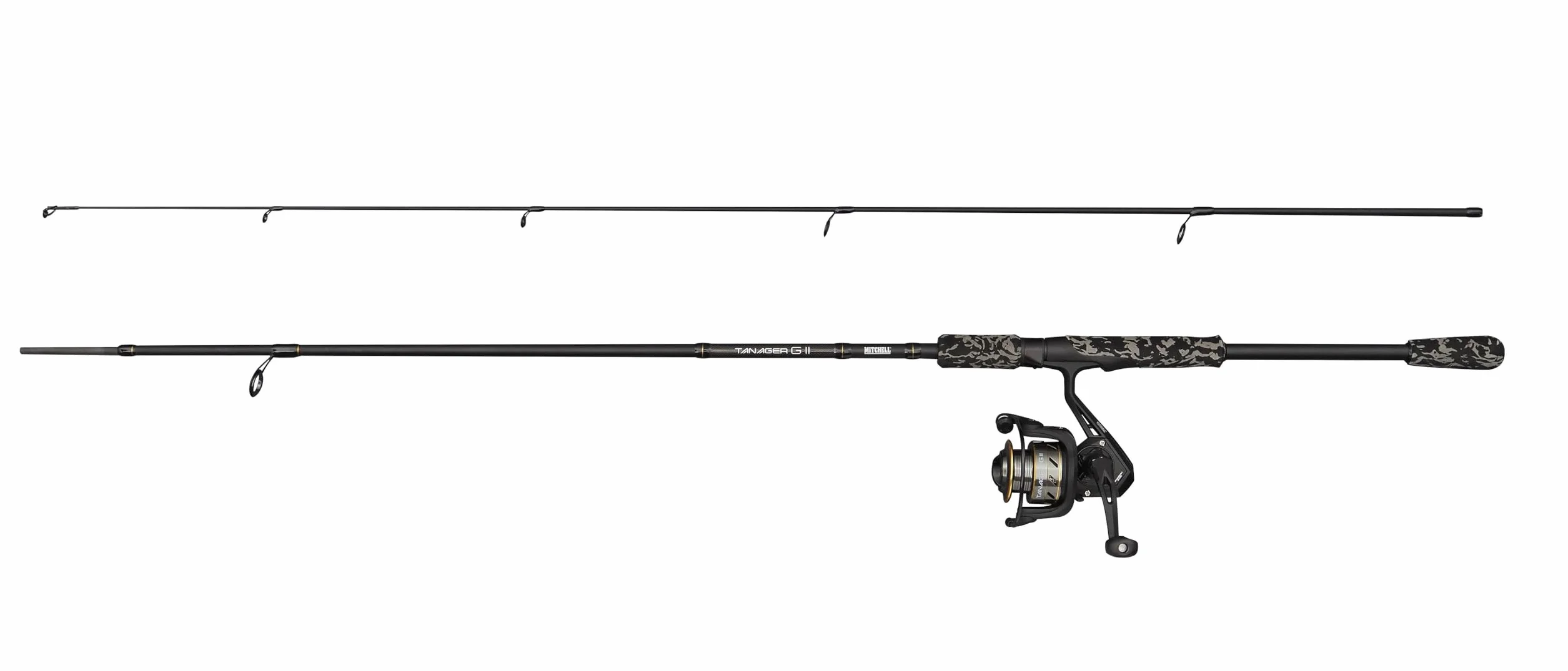 Mitchell Tanager G2 Spin Combo | Ensemble Canne à pêche Spinning et Moulinet pour la pêche en Eau Douce | Débutants et intermédiaires | Noir, Canne modérée | Plusieurs Options Disponibles