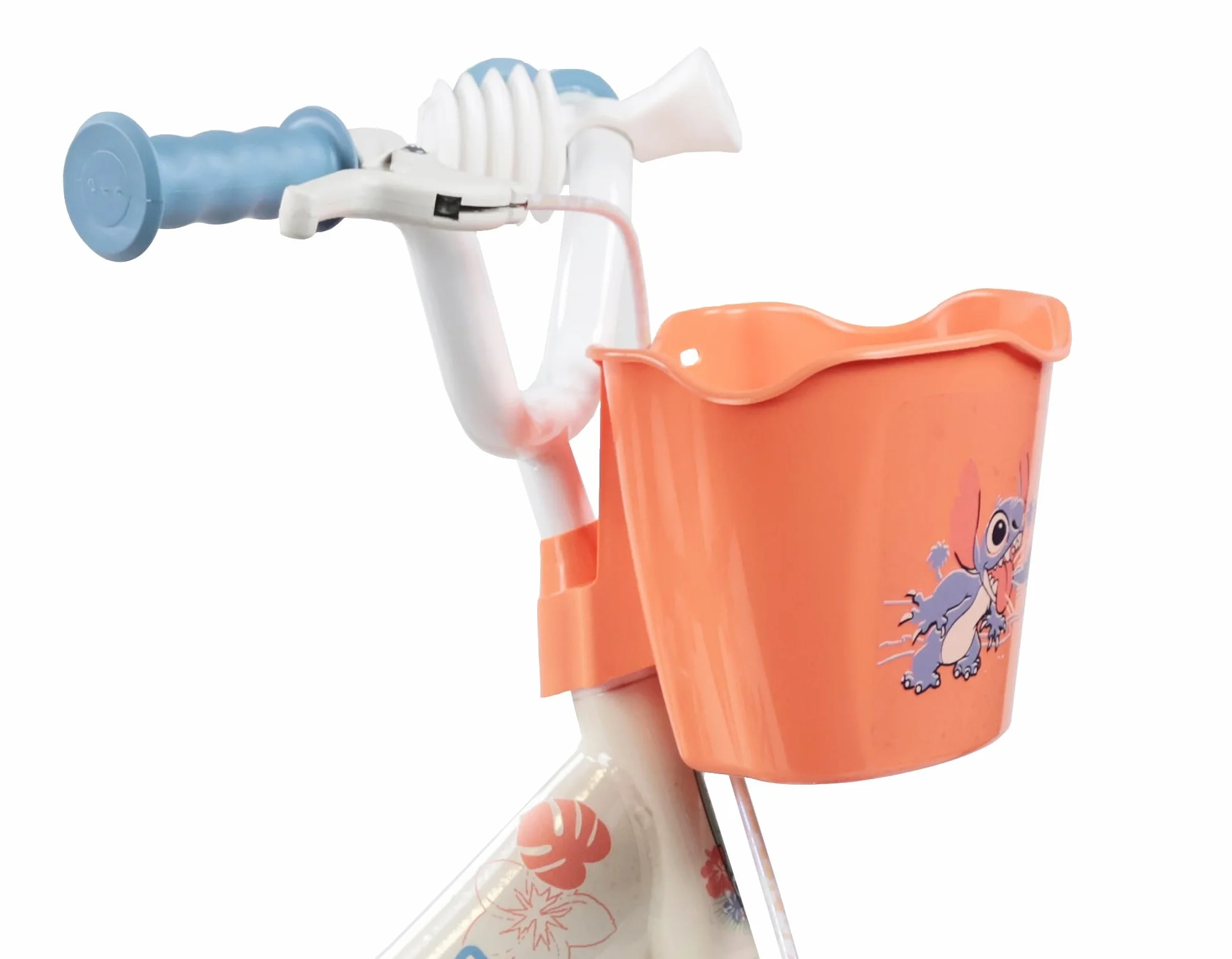 Vélo Enfant 12' Stitch équipé de 1 Frein, Panier Avant, Porte poupée arrière, Garde boues, Carter et stabilisateurs Amovibles