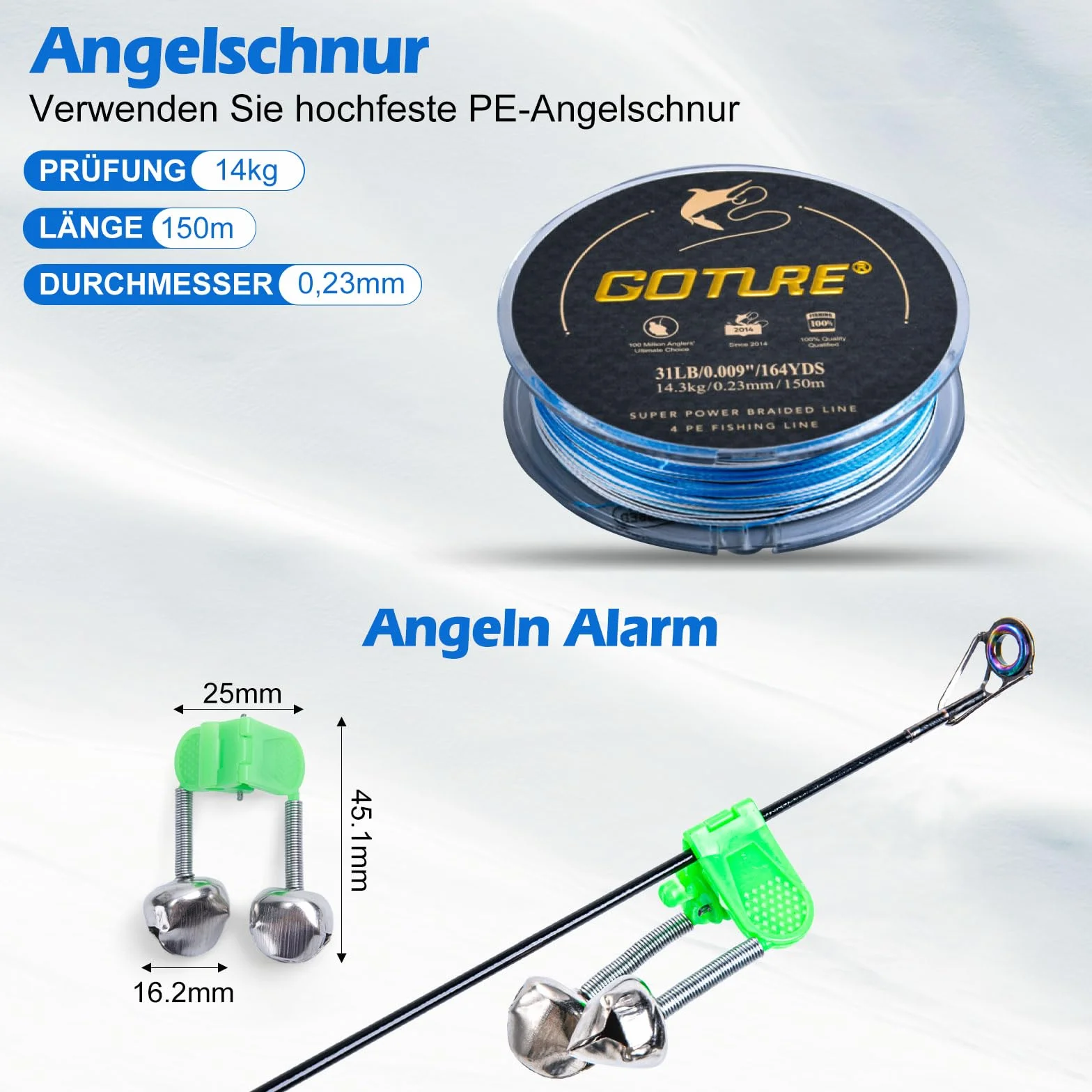 Goture Kit de pêche avec 2 cannes à pêche télescopiques (24T) - Canne à pêche télescopique - Kit complet 2 5.2:1 (9+1 Bearing), cordon, boîte à appâts et sac de transport - Pour eau salée et eau douce