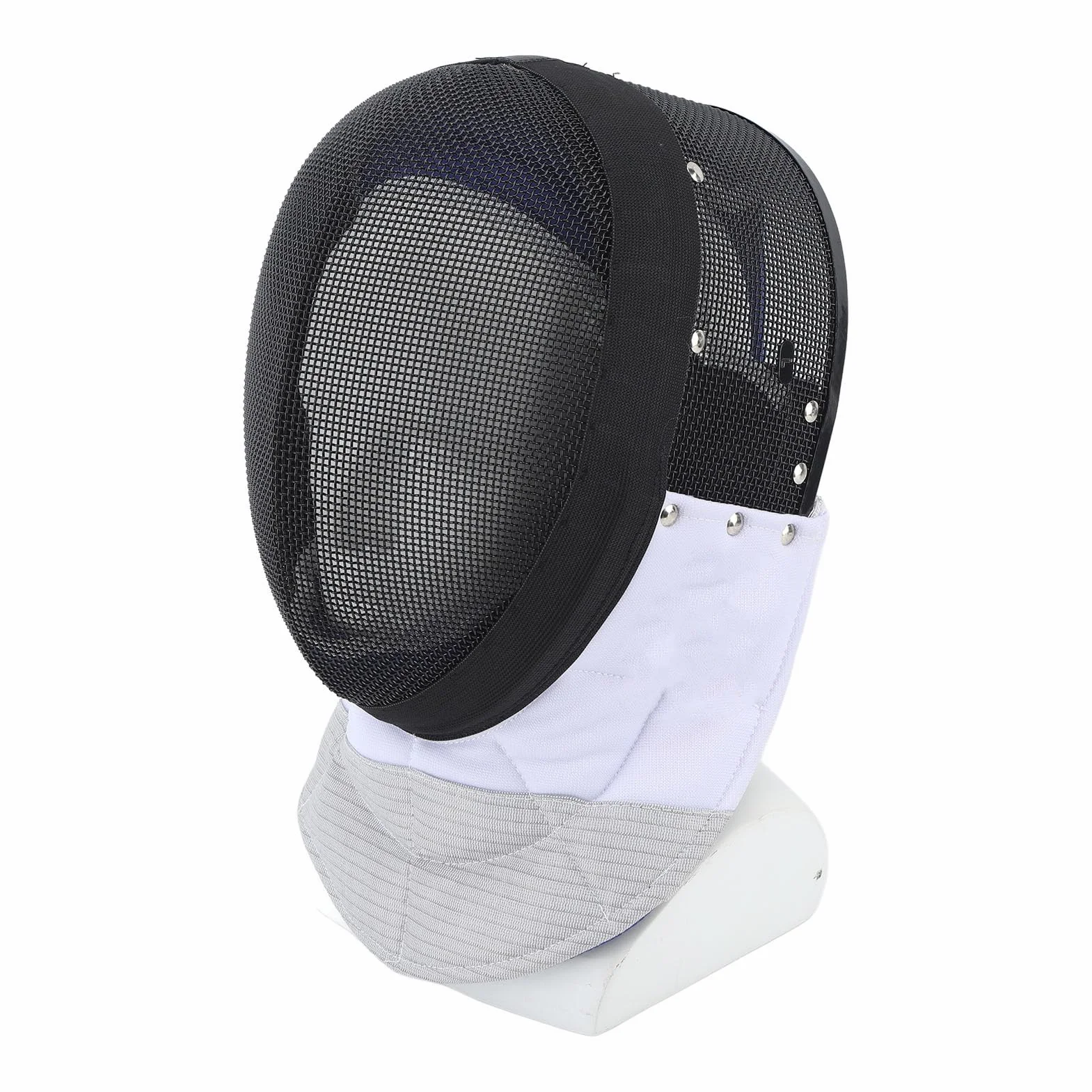 Tbest Masque de Casque D'escrime, Masque de Sport D'escrime Casque de Protection D'escrime avec Bavette Rembourrée pour la Pratique Quotidienne et la Compétition Noir (M)