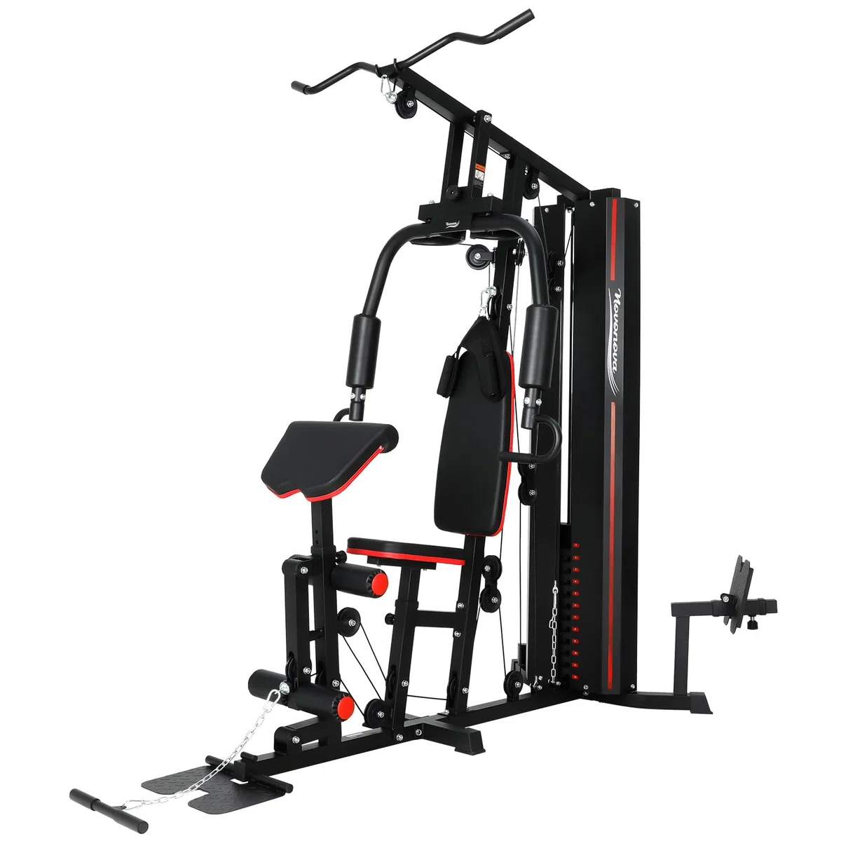 Station de Musculation Multifonction, Banc de Musculation Complet, Barre de Traction Cage Station Machine Musculation avec Poids, Fitness Domicile Home Gym Bras/Épaules/Poitrine/Dos/Jambe