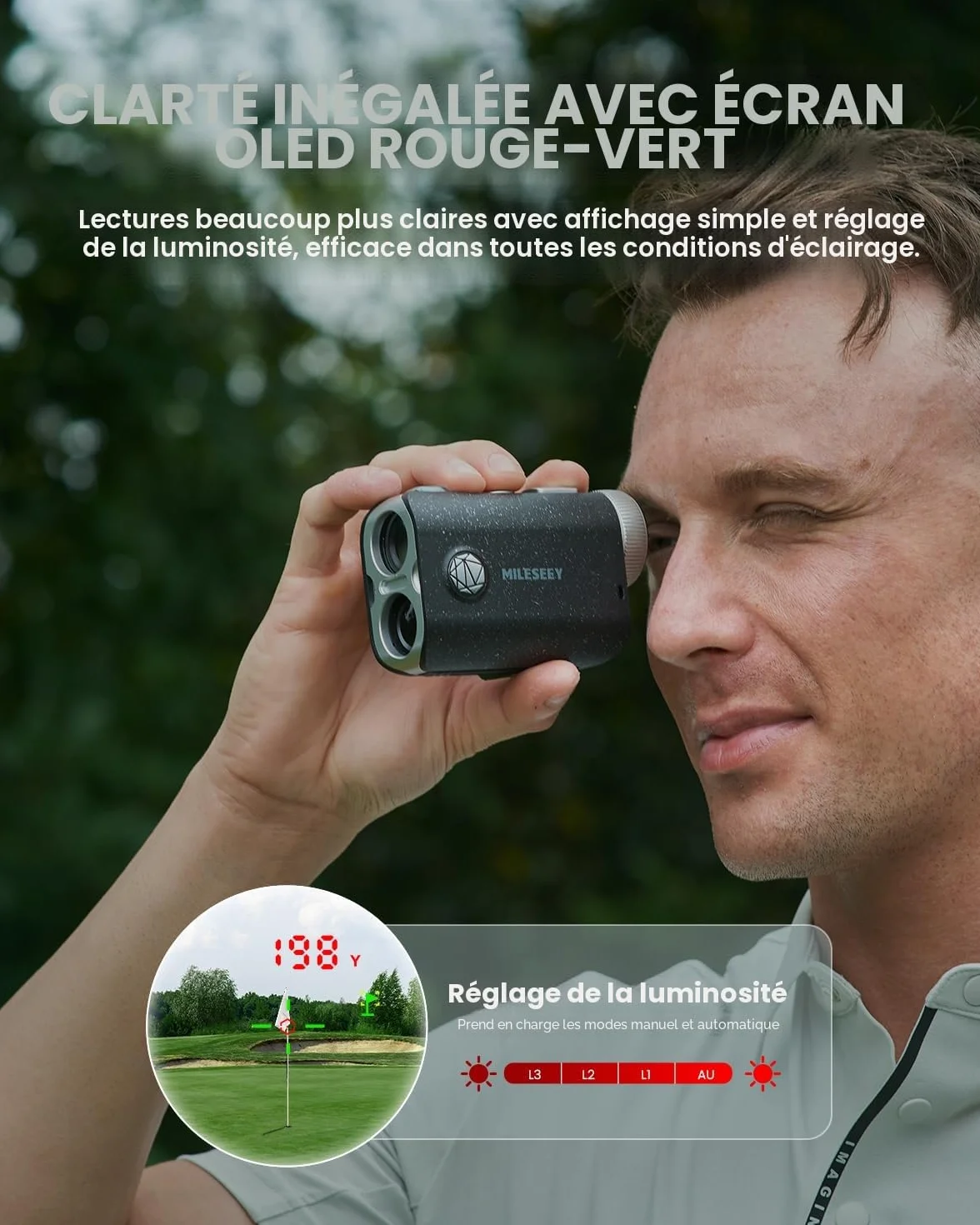 Haut de Gamme de Poche avec IP65 étanche, 1000 Yards telemetre Golf Rechargeable, 0.1S Rapide Drapeau de Verrouillage de Vibration pôle, telemetre Laser Golf (Black)