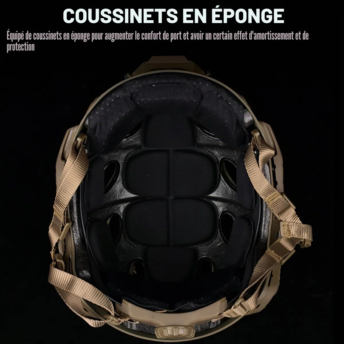 Casque Tactique Fast SF High Cut, Version sablée, Fentes pour Sangles de Casque, Trous de Connexion pour Masque de réserve, Casques Airsoft CS Game