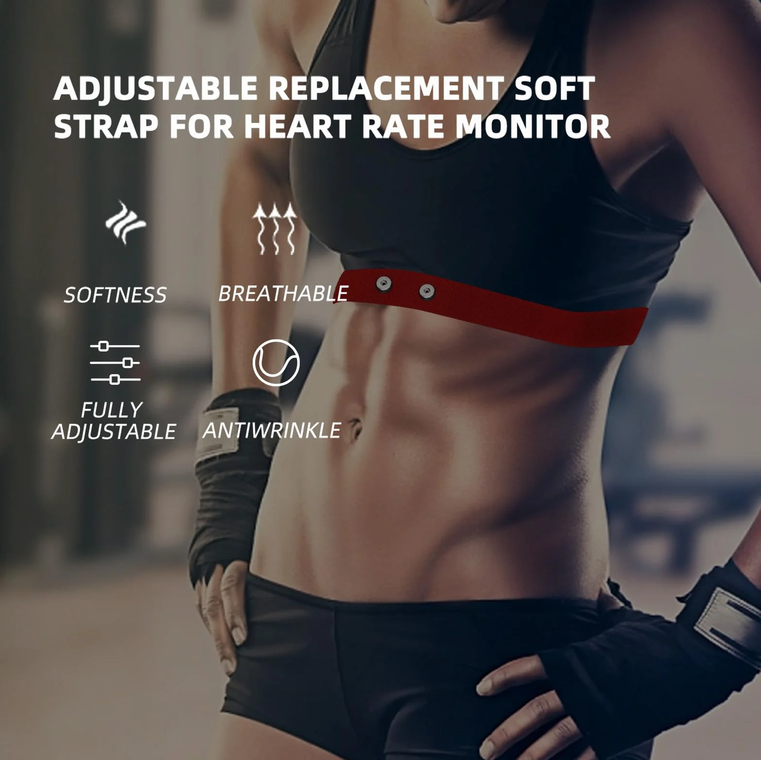 Bracelet de rechange pour moniteur de fréquence cardiaque Polar H10 Polar H9 Polar H7, réglable HRM doux compatible avec capteur de fréquence cardiaque Polar