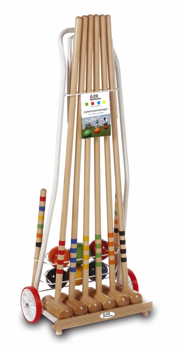 GICO Jeu de Croquet en Chariot Metal 6 Joueurs 100 cm Adultes