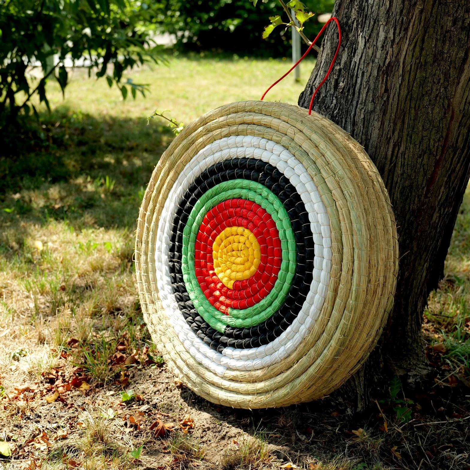 Cible en paille 50 cm pour le sport à l'arc | Cible de paille traditionnelle avec 5 anneaux | Différentes épaisseurs