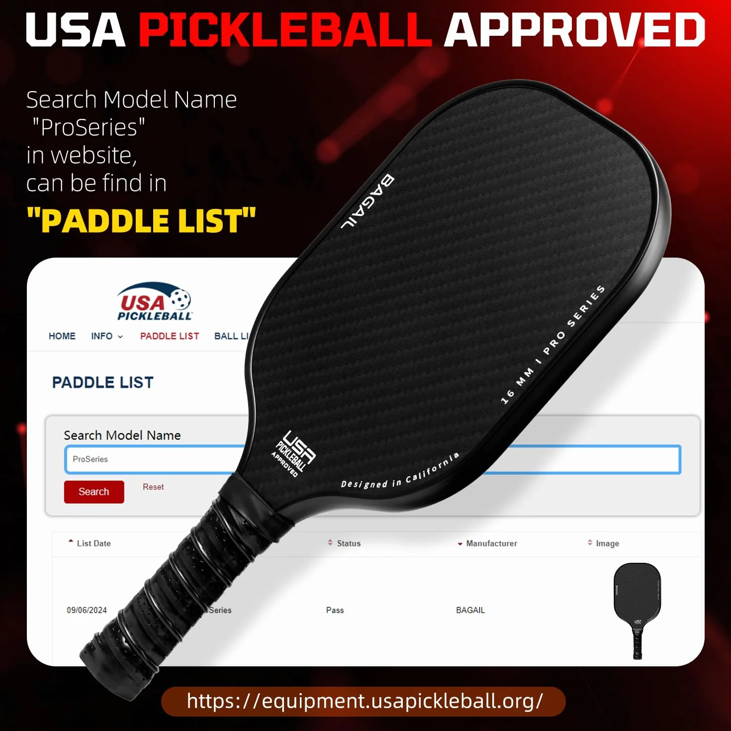 BAGAIL Ensemble de Raquettes de Pickleball, Raquettes de Pickleball avec 4 Balles, Légères - Absorption des Chocs élevée - Ergonomique, Adaptées aux Jeux de Pickleball en Intérieur et en Extérieur