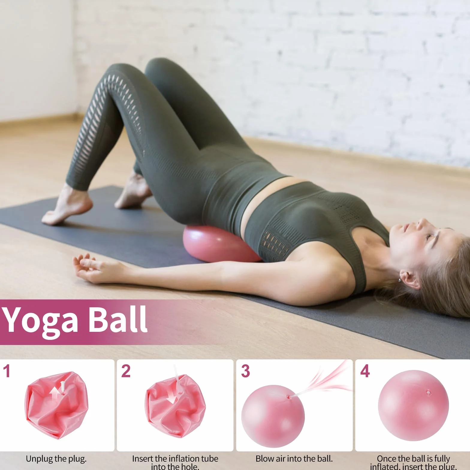 Kit Pilates 18 pièces avec Anneau de Pilates, Bandes de Résistance, Ballon de Yoga