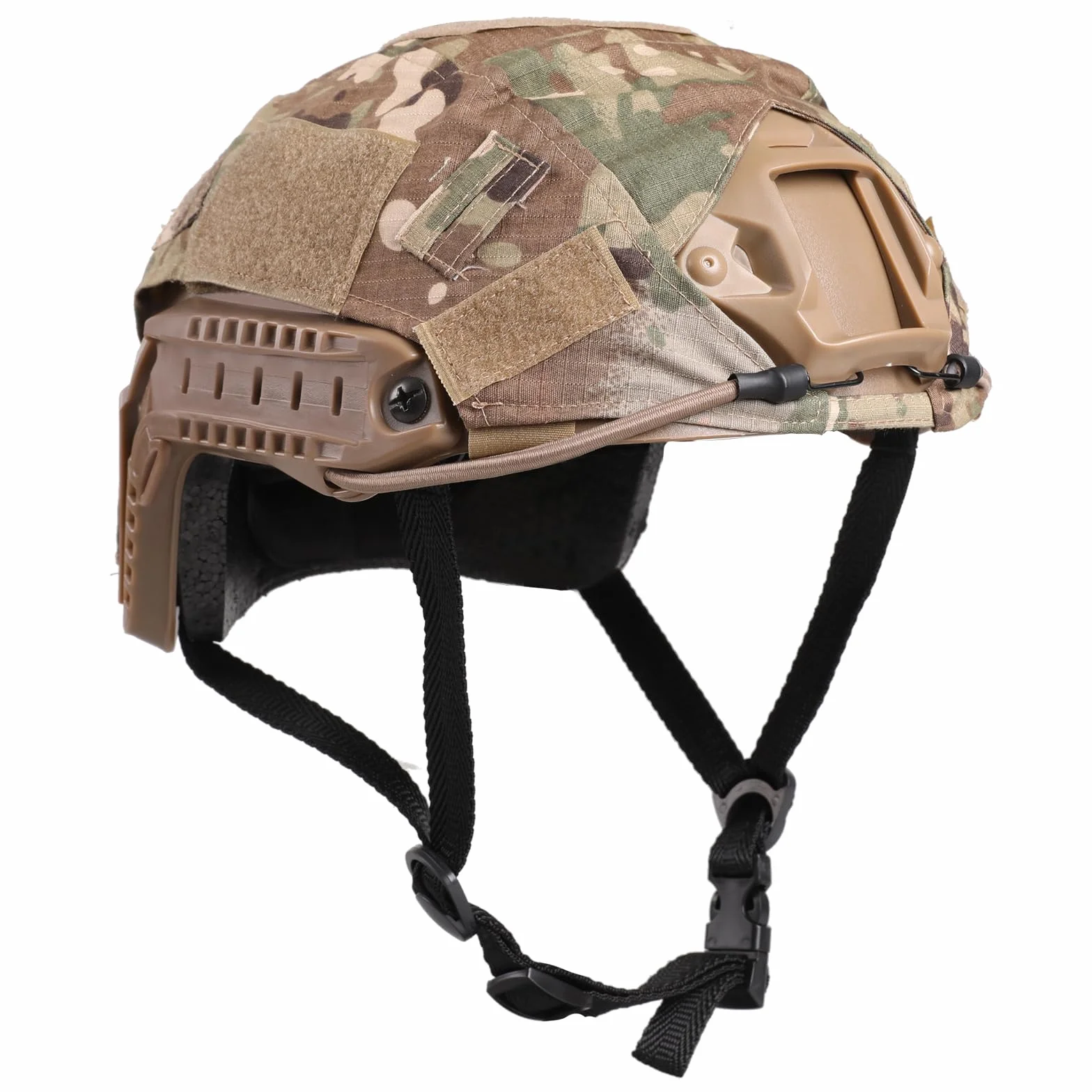 Casque tactique avec housse de casque, casque d'airsoft avec support NVG avant et rail latéral, casque tactique de type PJ, casque de paintball, airsoft, casque rapide pour cosplay, activités de plein