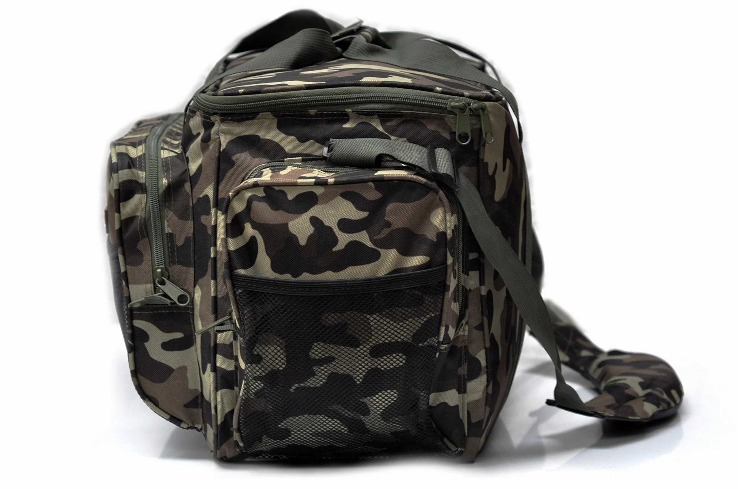 Grand sac fourre-tout de pêche isolé camouflage foolsGold
