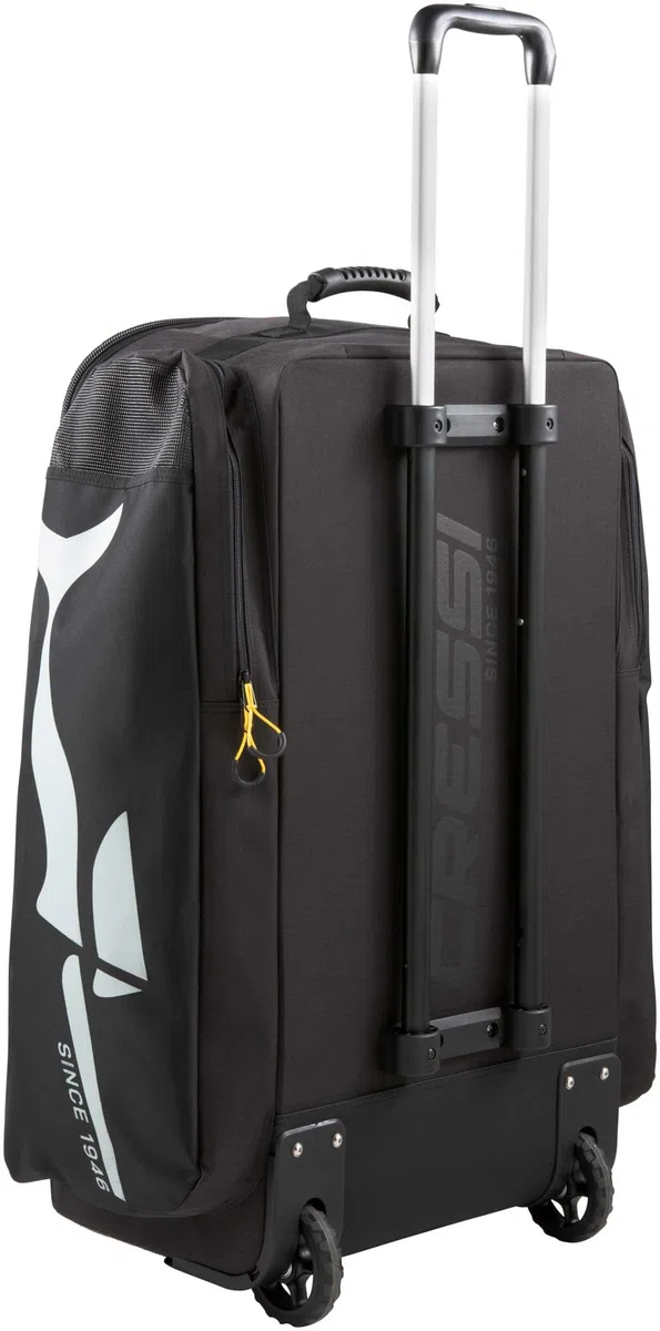 Cressi Moby 3 Trolley Bag Black/Yellow 100 L - Sac à roulettes Robuste et Spacieux Idéal pour Les Activités Sportives et Les Voyages, Noir/Jaune, 100 L, Unisex