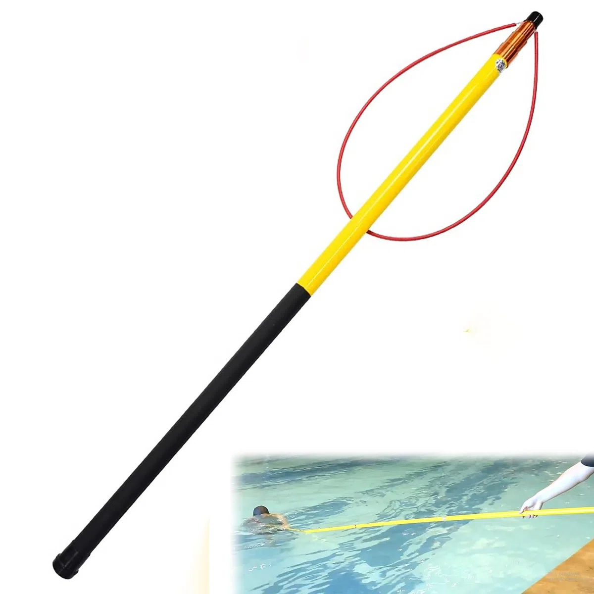 Crochet de Sécurité Secours pour Piscine Perche de piscine télescopique en fibre de verre de 4,5 m, 5,5 m, 6,5 m de long - Crochet de sécurité réglable pour piscine avec perche - Équipement de sauveta
