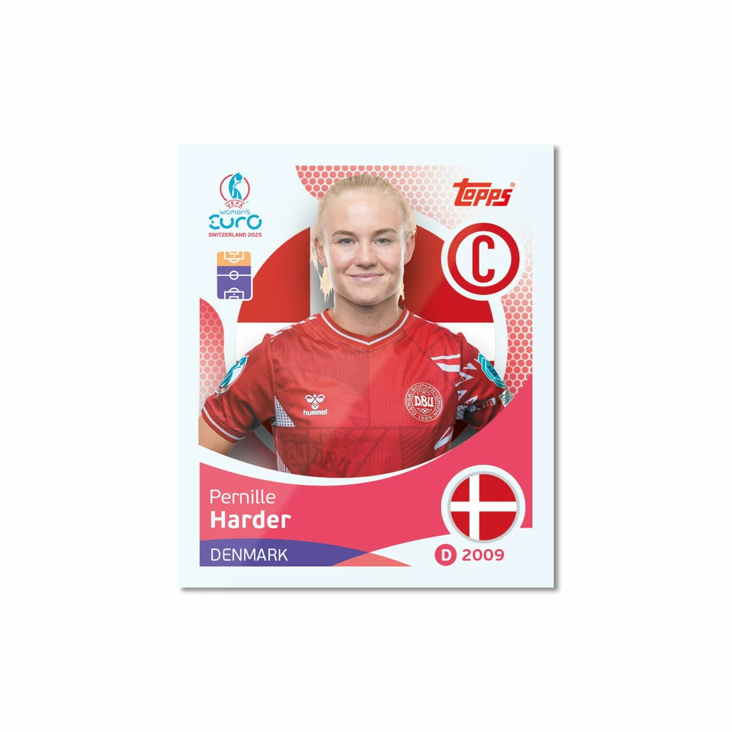 Topps Official Women's Euros 2025 Collection d'autocollants Boîte complète 50 paquets d'autocollants pour femme par boîte (300 autocollants).