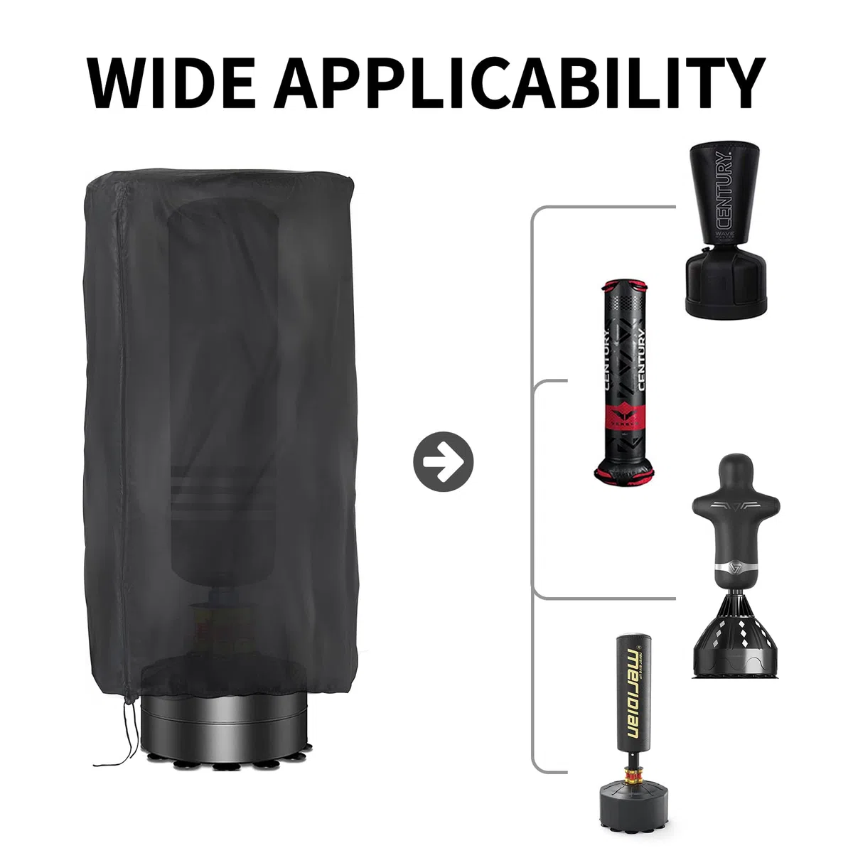 Housse de sac de boxe, housse imperméable pour sac de frappe lourd extérieur pour sacs de frappe autonomes